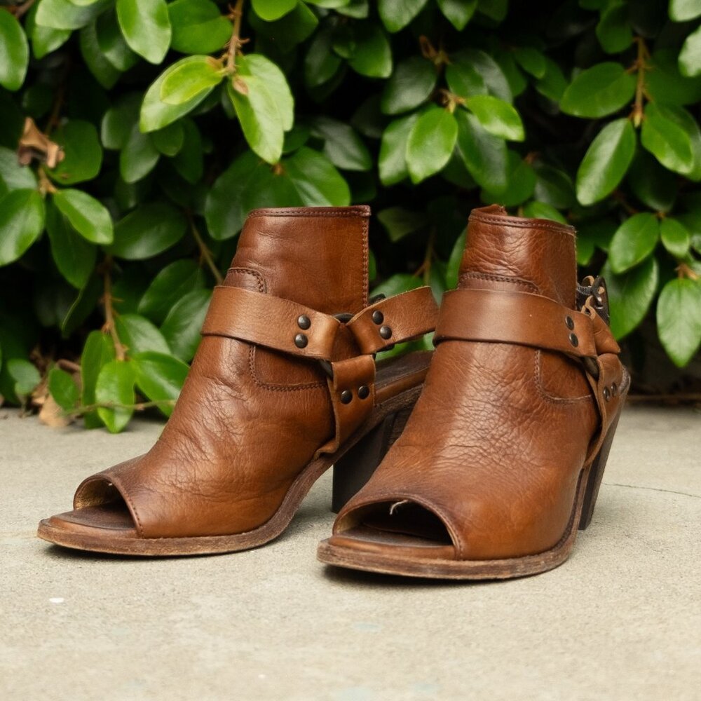 FRYE Open Toe Leather Boots